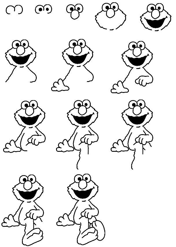 how to draw elmo